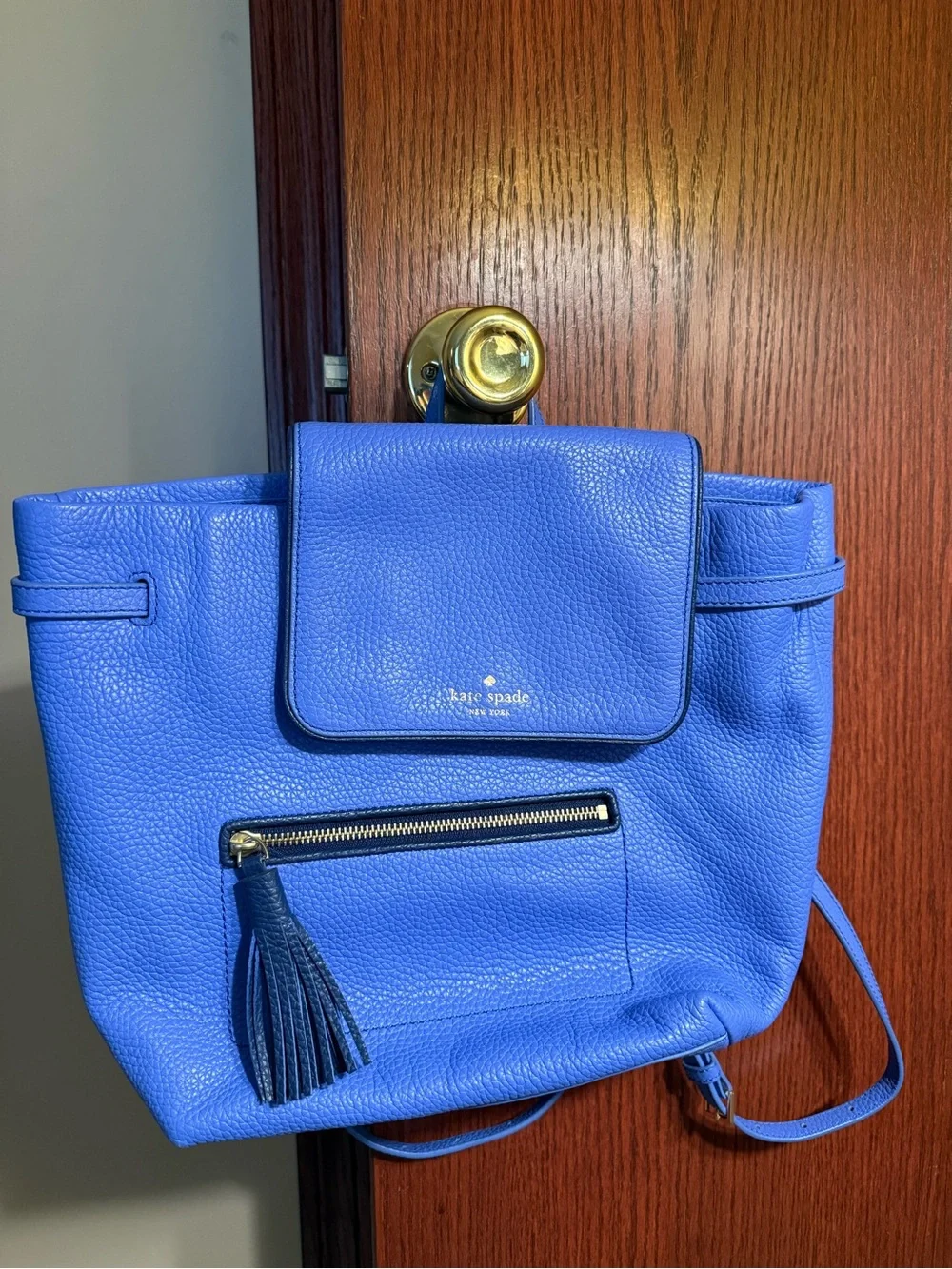 Kate Spade Blue Leather Backpack Tote